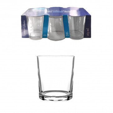 Набор стеклянных стаканов Helios Цилиндр гладкий 265 мл 6 шт (0265-PLN(6) 0265-PLN(6) фото