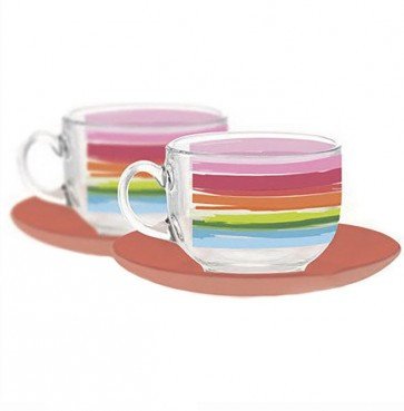 Сервиз чайный разноцветный из стекла Luminarc Evolution Color Pencil 220 мл (P6882) P6882 фото