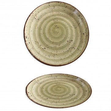 Турецька тарілка з порцеляни зелена Kutahya Porselen Corendon 280 мм GR3028 GR3028 фото