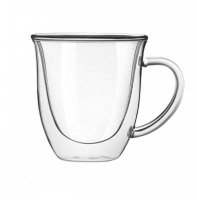 Чашка с двойными стенками Тюльпан 80 мл "Бергамо" из боросиликатного стекла (6750/1) 6750/1 фото