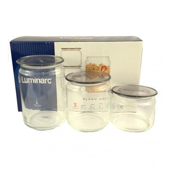 Набір банок Luminarc Plano для сипких продуктів 3 шт (N3454) N3454 фото