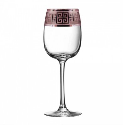 Набір - келих для вина 420 мл 2 шт з візерунком "Люкс" колір рубін до 30.04.23 TRV335-5784/S фото