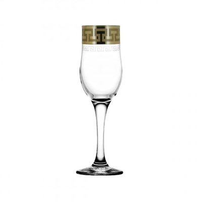 Набор бокалов для шампанского с золотым узором 200 мл Гусь-Хрустальный "Греческий узор" GE03-160/S GE03-160/S фото