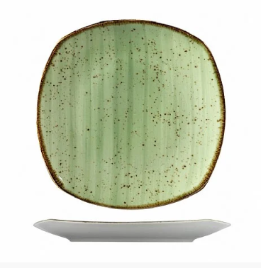 Тарелка квадратная фарфоровая Kutahya Porselen Corendon зеленая 250 мм (GR3225) GR3225 фото