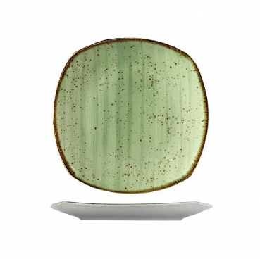 Квадратна тарілка зелена з порцеляни Kutahya Porselen Corendon 210 мм (GR3221) GR3221 фото