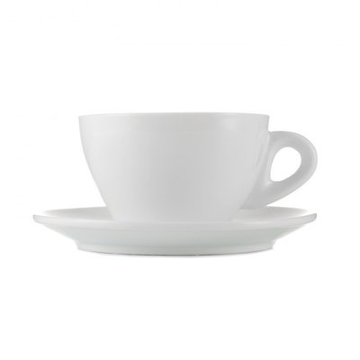 Чашка с блюдцем фарфоровая Extra white 240мл Helios (O290) O290 фото