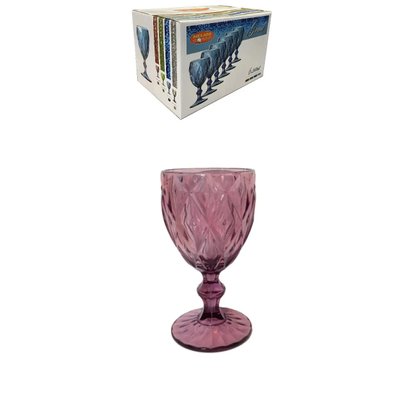 Розовые винные чашки из цветного стекла "Рубин" 6 шт 240 мл 6453/н 6453/н фото