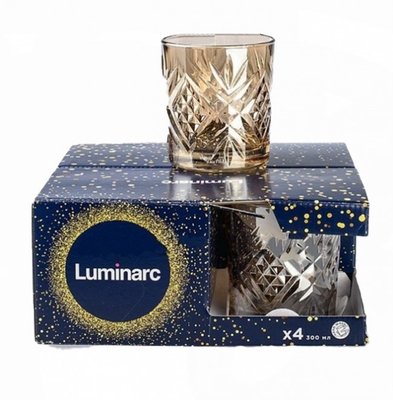 Набір низьких склянок Luminarc Зальцбург "Золотий мед" 300 мл 4 шт (P9313) P9313 фото