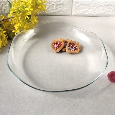 Плоска скляна страва з високими хвилястими бортами Тоскана Pasabahce 30 см (10596) 10596 фото