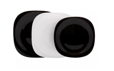 Сервіз столовий чорно-білий з квадратними тарілками Luminarc Carine Black&White 18 предметів (N1479) N1479 фото