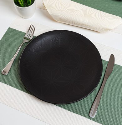 Чёрная мелкая тарелка фарфоровая Kutahya Porselen Corendon 250 мм (NM3025) NM3025 фото