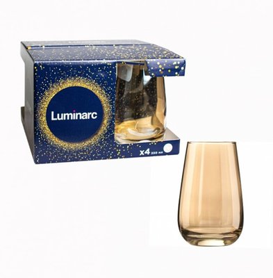 Набір високих склянок Luminarc Сір де Коньяк Золотий мед 350 мл 4 шт (P9305) P9305 фото