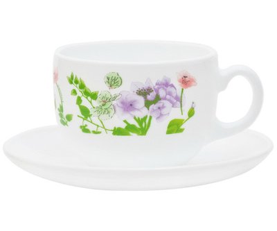 Белый чайный сервиз с цветочным рисунком Luminarc Essence Mabelle из 12 предметов (P6888) P6888 фото