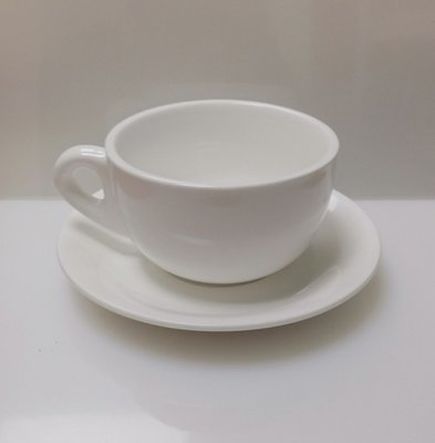 Чашка порцелянова з блюдцем Extra white Helios 370 мл (W288) W288 фото