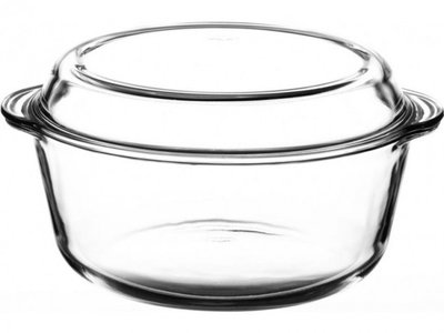 Скляна каструля з кришкою із жароміцного скла Pasabahce Borcam 1500 мл (59023) 59023 фото