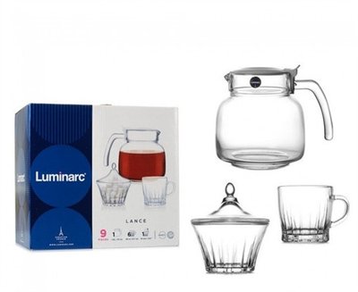 Большой чайный стеклянный сервиз Luminarc Lance из 8 предметов (P2699) P2699 фото