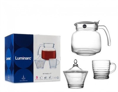 Великий подарунковий чайний сервіз зі скла Luminarc Rynglit з 8 предметів (P2697) P2697 фото