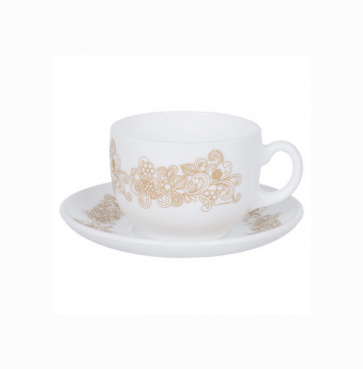 Сервиз чайный с узором белый Luminarc Essence Celebration 12 предметов 220мл (P6912) P6912 фото
